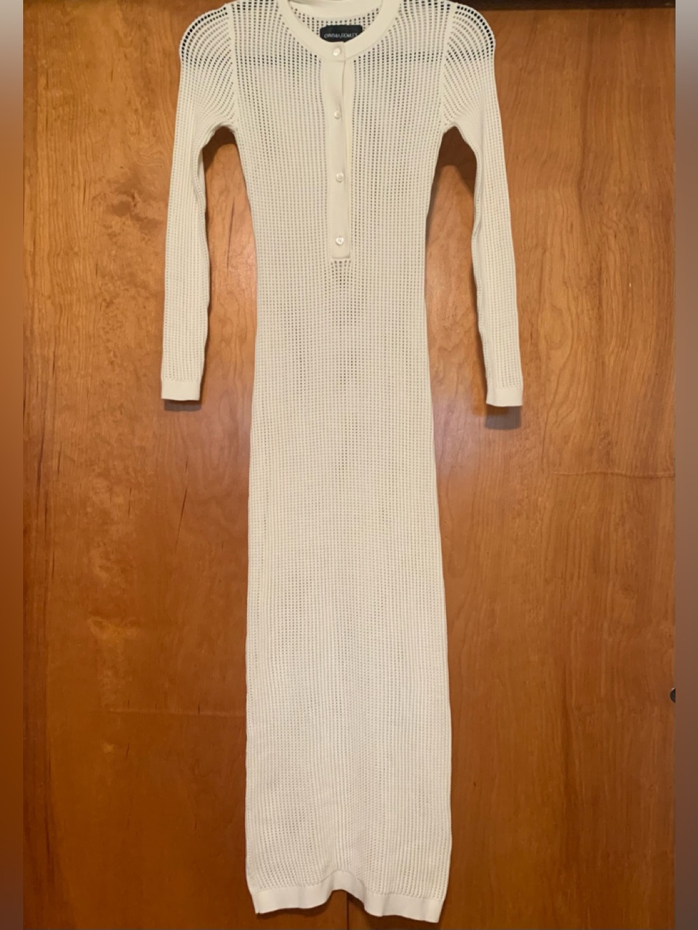 CYNTHIA ROWLEY Bondi crochet 72% viscose white knit dress size X small LNWOT